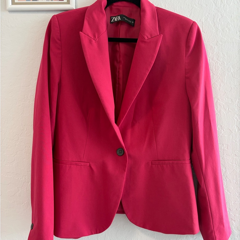 Zara Hot Pink Tailored Blazer